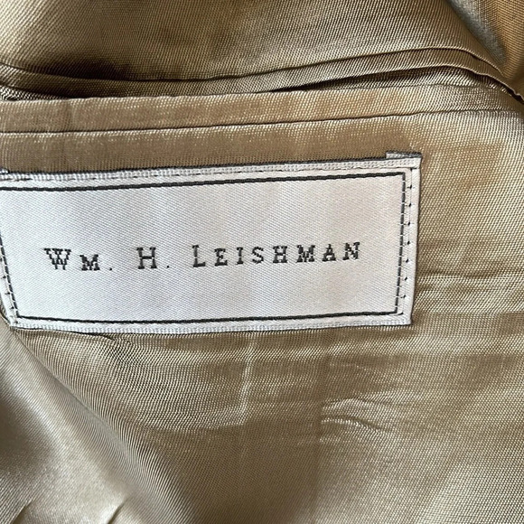 VINTAGE Wm. H. Leishman Mens Black Pure Wool 3 Button Single Breasted Jacket 42R - Picture 7 of 12